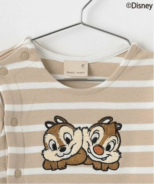 petit main / プティマイン ロンパース | 【Disney】ボーダー切替カバーオール | 詳細2