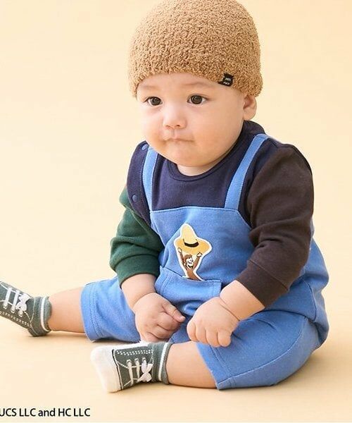 petit main / プティマイン ベビー・キッズウエア | 【おさるのジョージ】サロペット風カバーオール | 詳細2