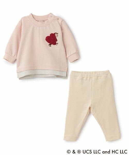 petit main / プティマイン ベビー・キッズウエア | 【おさるのジョージ】サガラAPセットアップ（ベージュ）