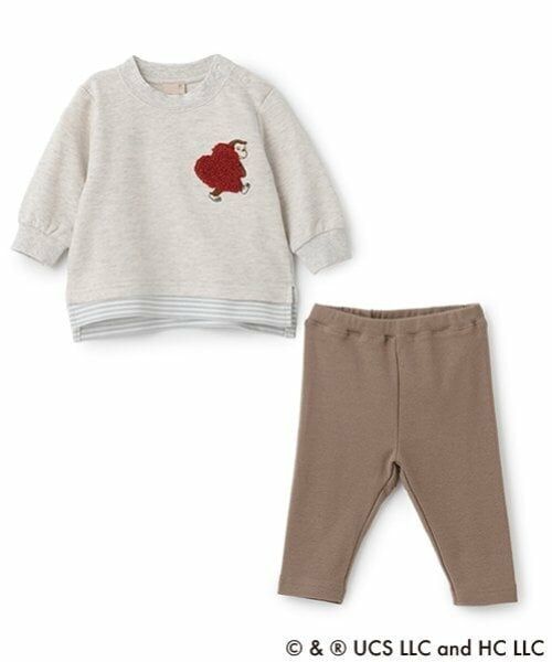 petit main / プティマイン ベビー・キッズウエア | 【おさるのジョージ】サガラAPセットアップ（シロ杢）