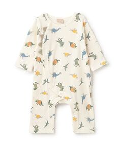 petit main / プティマイン ロンパース | 恐竜総柄カバーオール