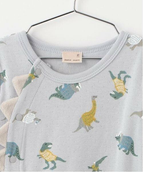 petit main / プティマイン ロンパース | 恐竜総柄カバーオール | 詳細2