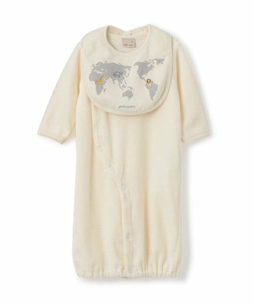 petit main / プティマイン ロンパース | アソートスタイつき2WAYオール（アイボリー）