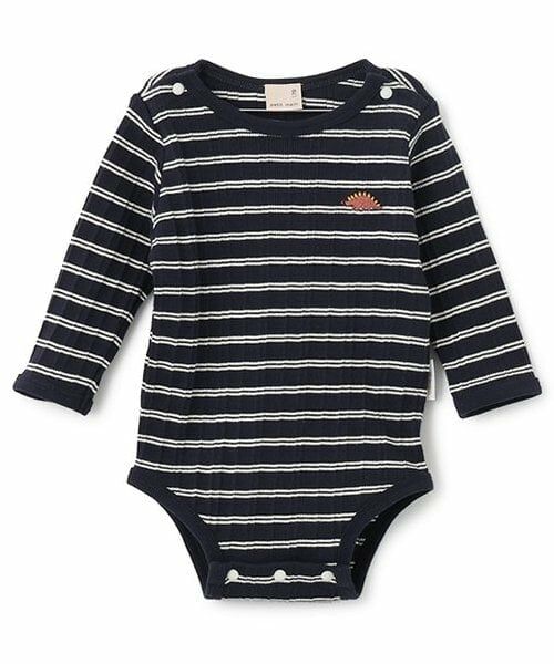 petit main / プティマイン ロンパース | ランダムテレコBDロンパース（紺）