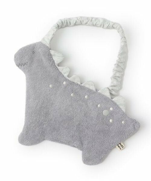 petit main / プティマイン スタイ・ビブ | 【防水】恐竜スタイ（ブルー グレー）