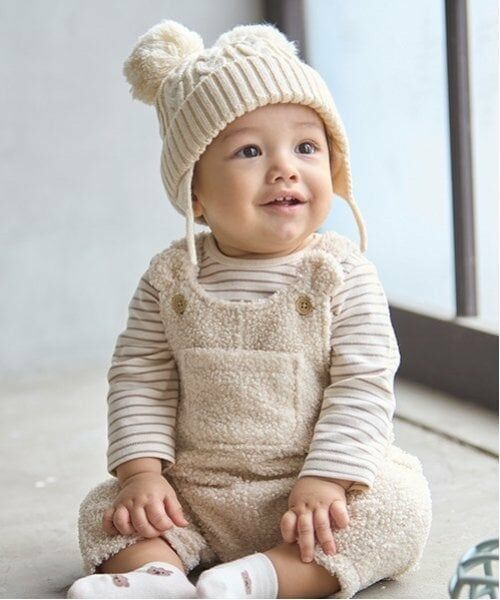 petit main / プティマイン ベビー・キッズウエア | もこもこサロペット | 詳細1