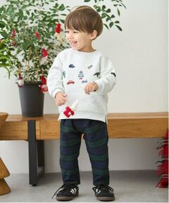 petit main / プティマイン その他パンツ | 裏起毛チェックテーパードパンツ