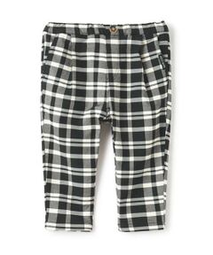 petit main / プティマイン その他パンツ | 裏起毛チェックテーパードパンツ