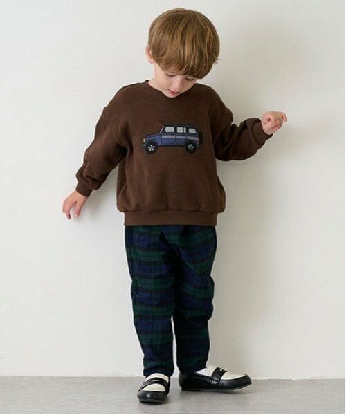 petit main / プティマイン その他パンツ | 裏起毛チェックテーパードパンツ | 詳細3