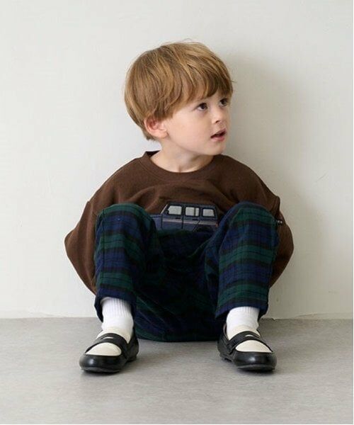 petit main / プティマイン その他パンツ | 裏起毛チェックテーパードパンツ | 詳細5