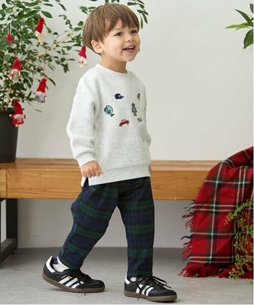 petit main / プティマイン その他パンツ | 裏起毛チェックテーパードパンツ | 詳細6