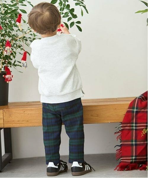 petit main / プティマイン その他パンツ | 裏起毛チェックテーパードパンツ | 詳細7