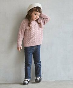 petit main / プティマイン その他パンツ | 裏起毛デニムストレートパンツ