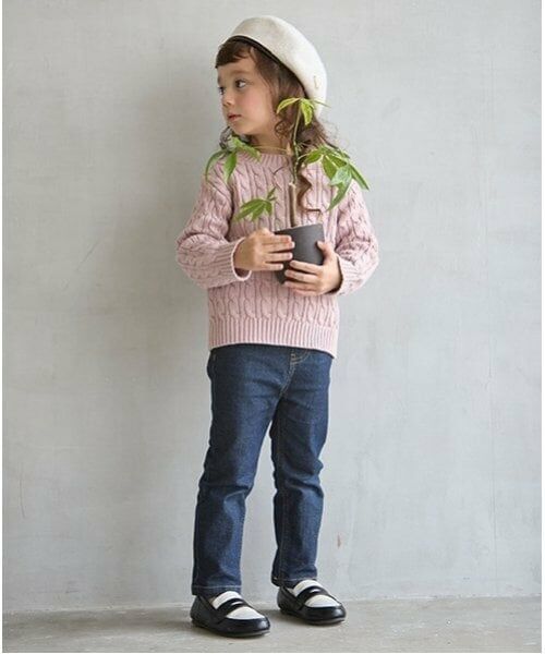 petit main / プティマイン その他パンツ | 裏起毛デニムストレートパンツ | 詳細2