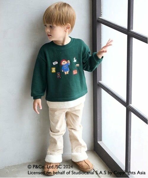 petit main / プティマイン その他パンツ | ストレッチ別珍パンツ（ECRU(キナリ)）