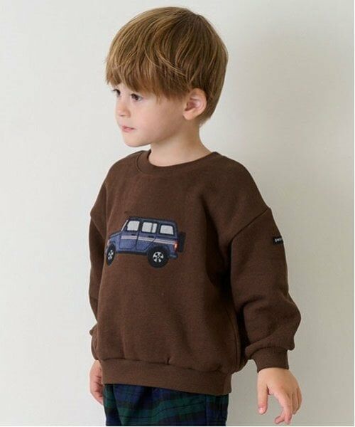 petit main / プティマイン スウェット | 車アップリケトレーナー | 詳細1