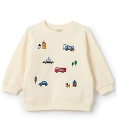 petit main / プティマイン スウェット | 働く車刺しゅうトレーナー