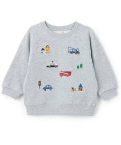 petit main / プティマイン スウェット | 働く車刺しゅうトレーナー