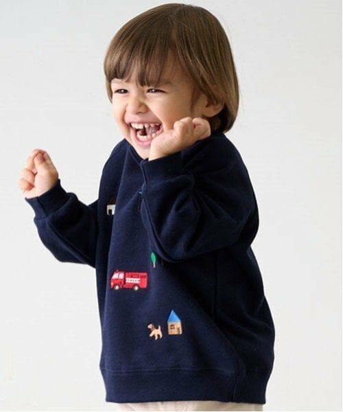 petit main / プティマイン スウェット | 働く車刺しゅうトレーナー | 詳細2