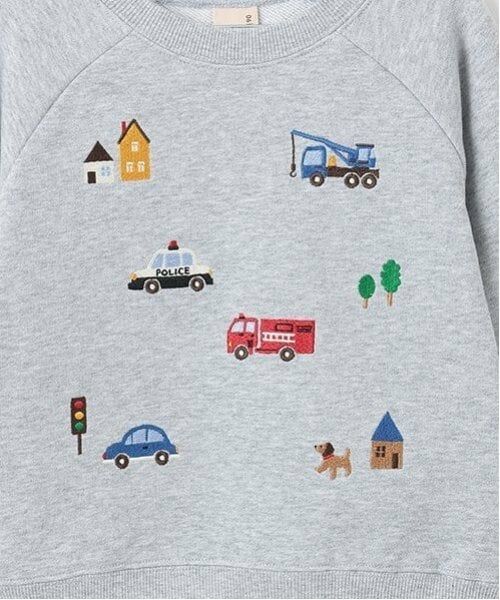 petit main / プティマイン スウェット | 働く車刺しゅうトレーナー | 詳細7