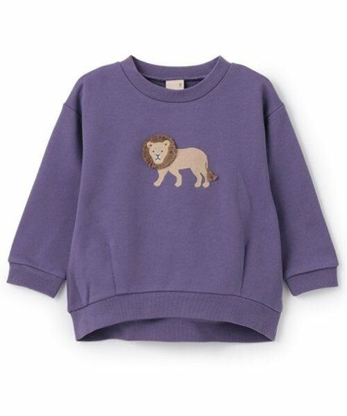 petit main / プティマイン スウェット | 【リンク】動物・恐竜トレーナー(キッズ)（パープル）