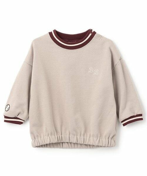 petit main / プティマイン スウェット | 衿ライントレーナー（ベージュ）