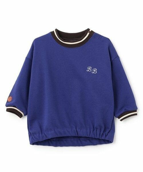 petit main / プティマイン スウェット | 衿ライントレーナー（ブルー）