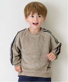 petit main / プティマイン スウェット | ベロア袖ラインプルオーバー