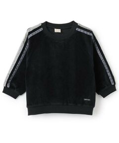 petit main / プティマイン スウェット | ベロア袖ラインプルオーバー