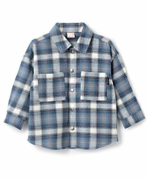 petit main / プティマイン シャツ・ブラウス | チェックシャツ（ブルー）