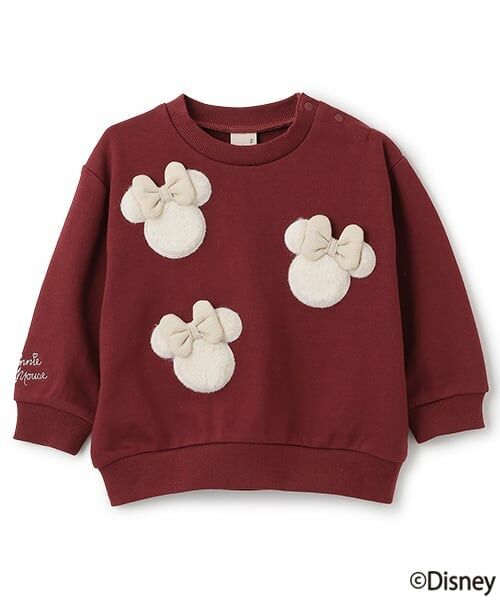 petit main / プティマイン スウェット | 【Disney】ファーモチーフトレーナー（赤）