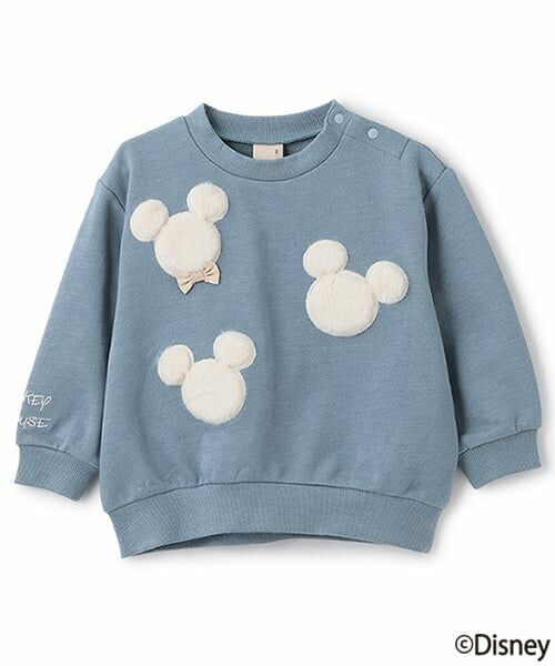 petit main / プティマイン スウェット | 【Disney】ファーモチーフトレーナー（ブルー）
