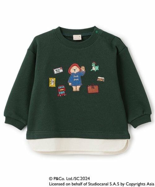 petit main / プティマイン スウェット | 【パディントン(TM)】裾布帛トレーナー（ディープ グリーン）