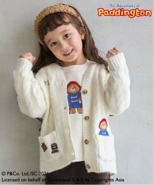 petit main / プティマイン カーディガン・ボレロ | 【パディントンTM】ニットカーディガン（生成）