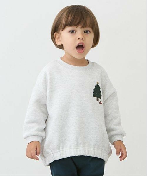 petit main / プティマイン スウェット | サガラモチーフトレーナー（シロ杢）