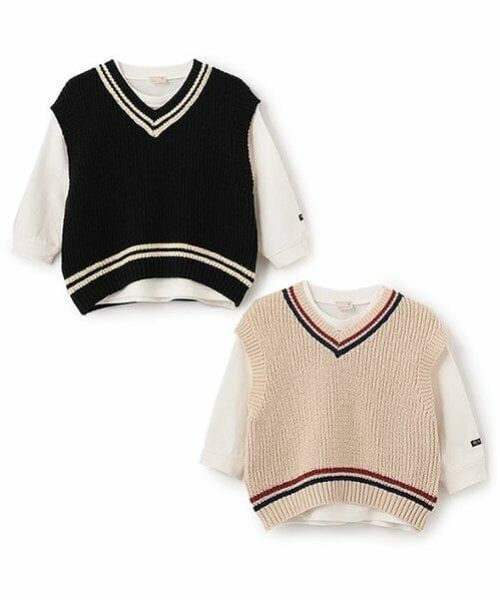 petit main / プティマイン ニット・セーター | ニットベストセットTシャツ | 詳細10