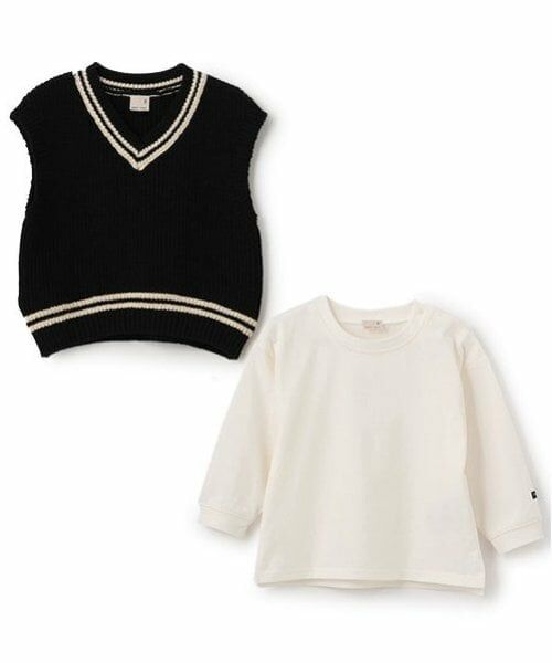 petit main / プティマイン ニット・セーター | ニットベストセットTシャツ | 詳細3