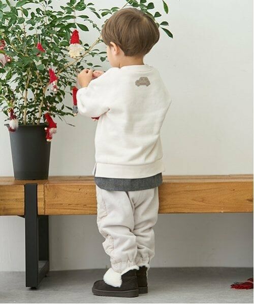 petit main / プティマイン スウェット | ロゴアップリケトレーナー | 詳細2