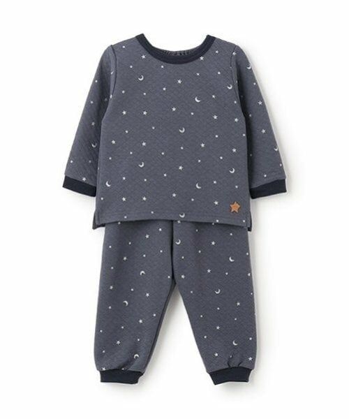 petit main / プティマイン ルームウェア | キラキラ星柄キルトパジャマ（チャコール）