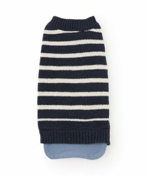 petit main / プティマイン ペットグッズ | 【リンク】【DOG】ボーダーニットタンク（紺）