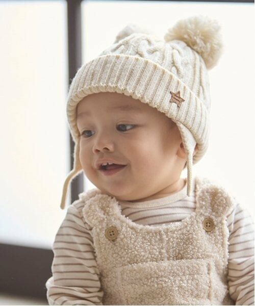 petit main / プティマイン ベビー・キッズグッズ | BABY Wぽんぽんニット帽 | 詳細1