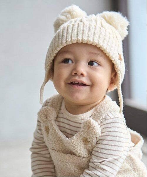 petit main / プティマイン ベビー・キッズグッズ | BABY Wぽんぽんニット帽 | 詳細2