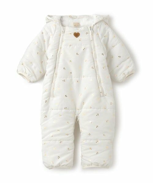 petit main / プティマイン ベビー・キッズウエア | 総柄2WAYジャンプスーツ（アイボリー）