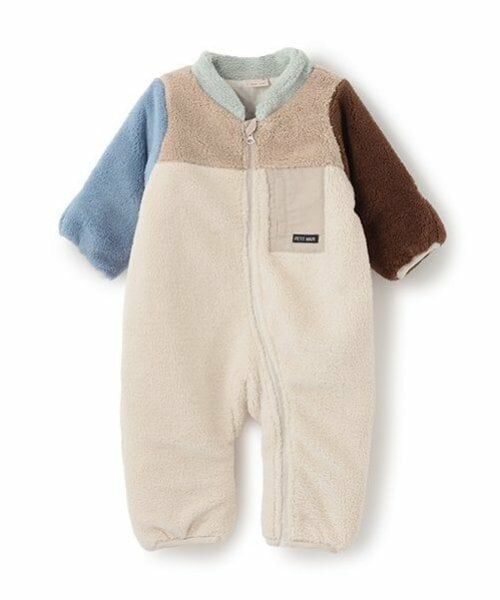 petit main / プティマイン ロンパース | 配色ボアジャンプスーツ | 詳細3