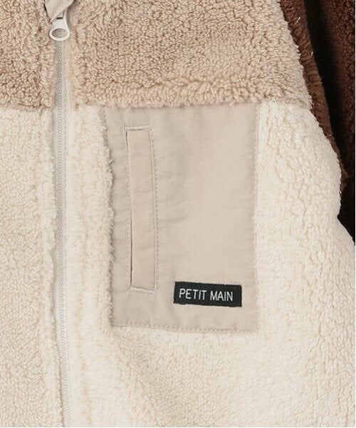 petit main / プティマイン ロンパース | 配色ボアジャンプスーツ | 詳細6