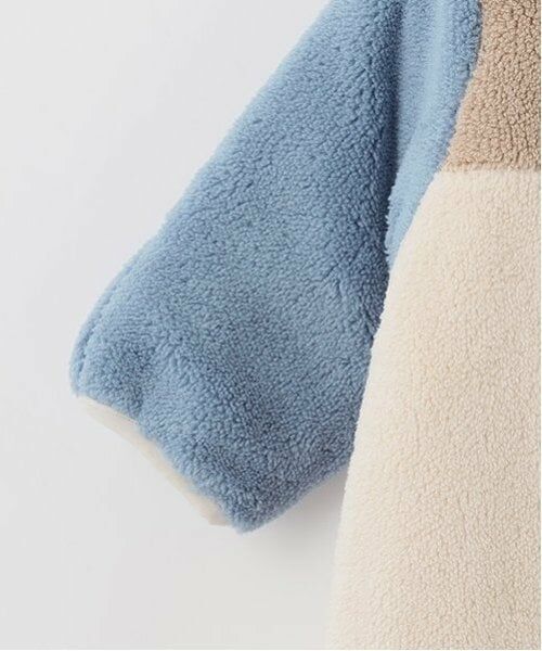 petit main / プティマイン ロンパース | 配色ボアジャンプスーツ | 詳細7