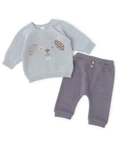 petit main / プティマイン ベビー・キッズウエア | 犬柄ニット＋パンツセット