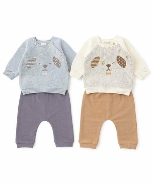 petit main / プティマイン ベビー・キッズウエア | 犬柄ニット＋パンツセット | 詳細13