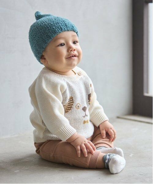 petit main / プティマイン ベビー・キッズウエア | 犬柄ニット＋パンツセット | 詳細3