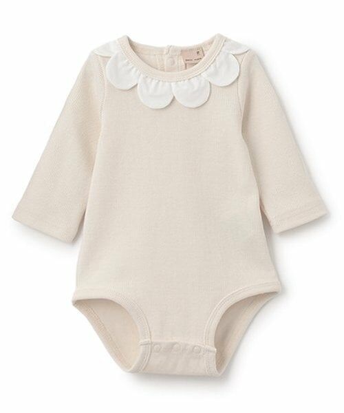 petit main / プティマイン ロンパース | スカラップ衿ロンパース（アイボリー）